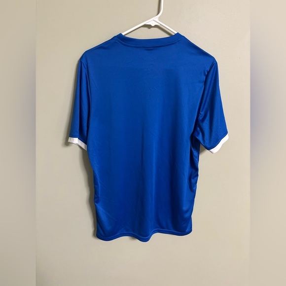 UMBRO Italia Men’s Crew Neck Striped Jersey T-Shirt Size Small Blue Italy - Picture 2 of 6